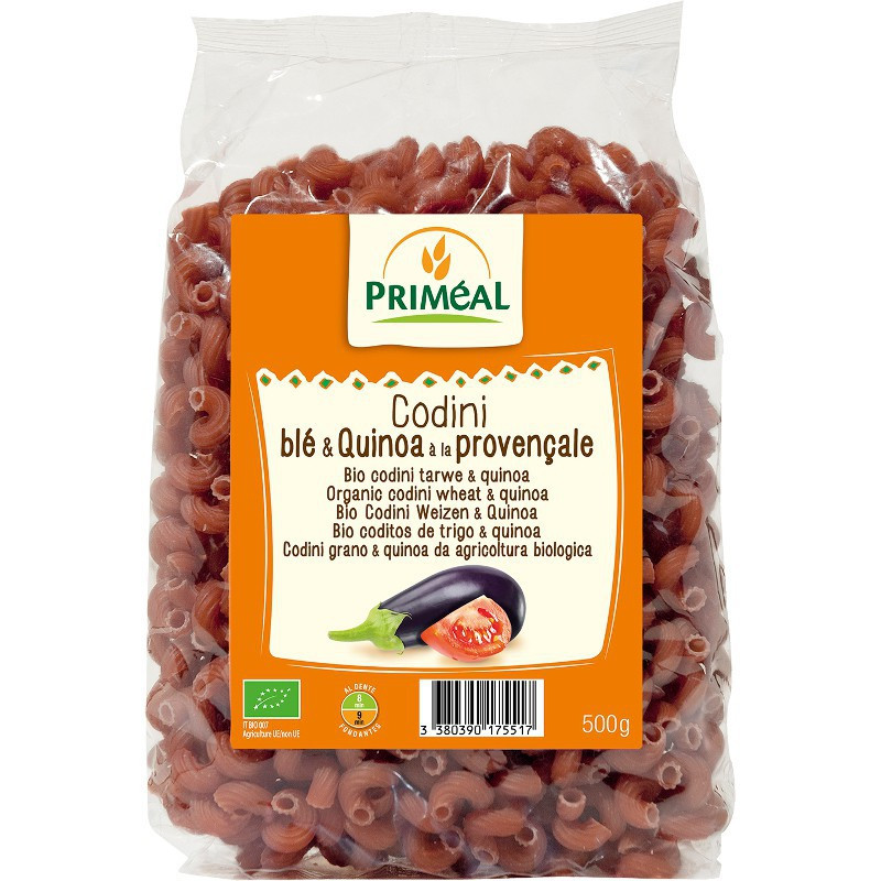 CODITOS DE TRIGO Y QUINOA PROVENZAL 500Gr. PRIMEAL