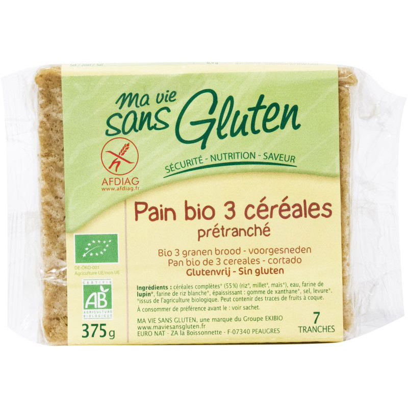 PAN TRES CEREALES S/G 375Gr. PRIMEAL