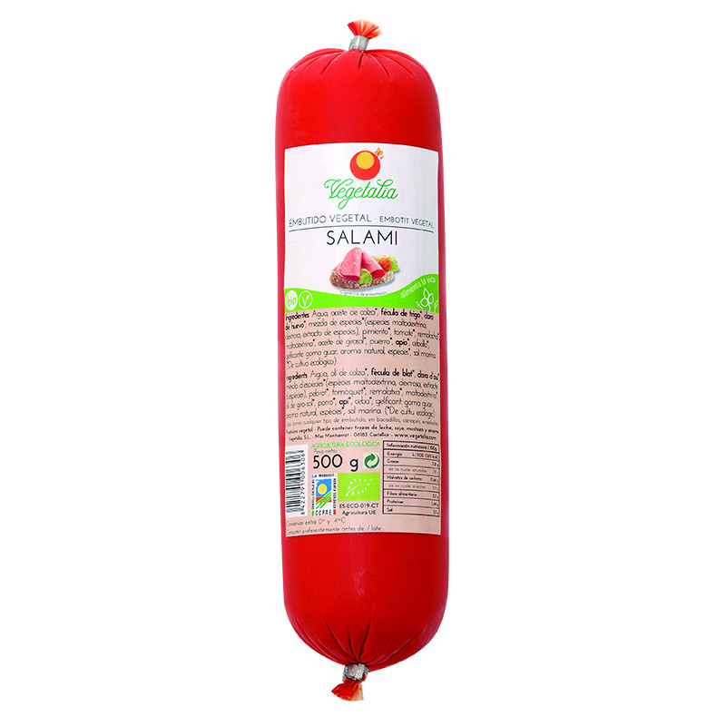 BIO EMBUTIDO VEGETAL SALAMI GRANEL 500Gr. VEGETALIA