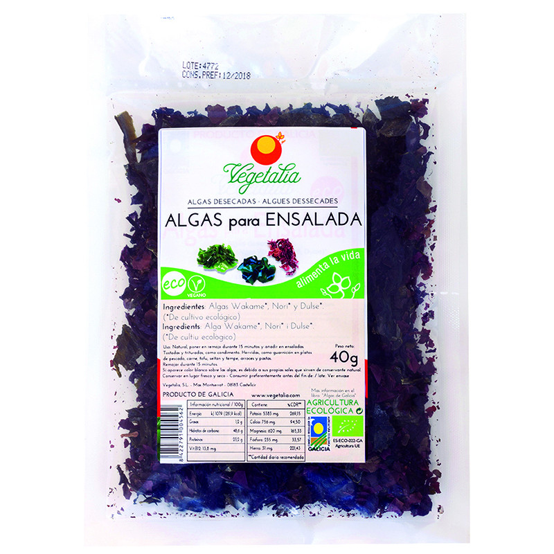 ALGAS ENSALADA (WAKAME,NORI,DULSE) BIO 40Gr. VEGETALIA