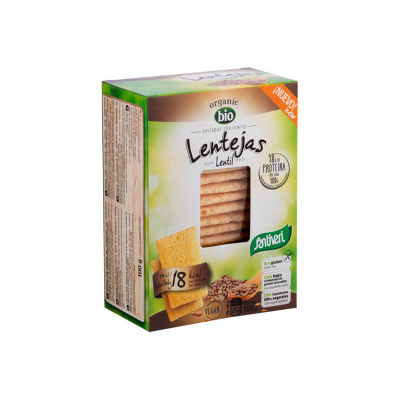 TOSTADAS LIGERAS LENTEJAS BIO 100Gr. SANTIVERI