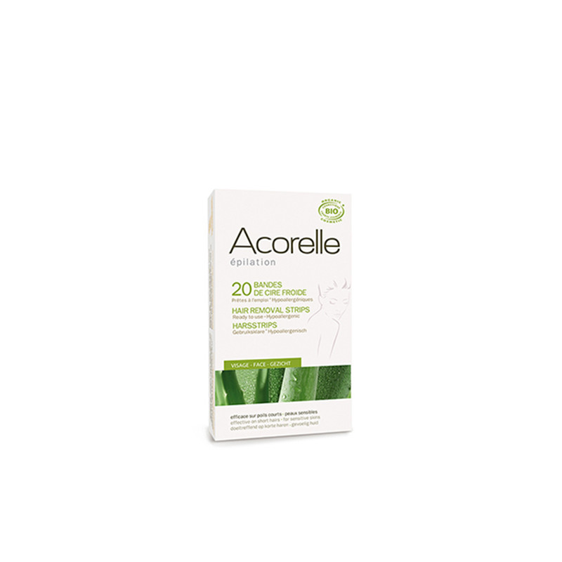 BANDAS CERA FRIA-FACIAL 20Uds. ACORELLE