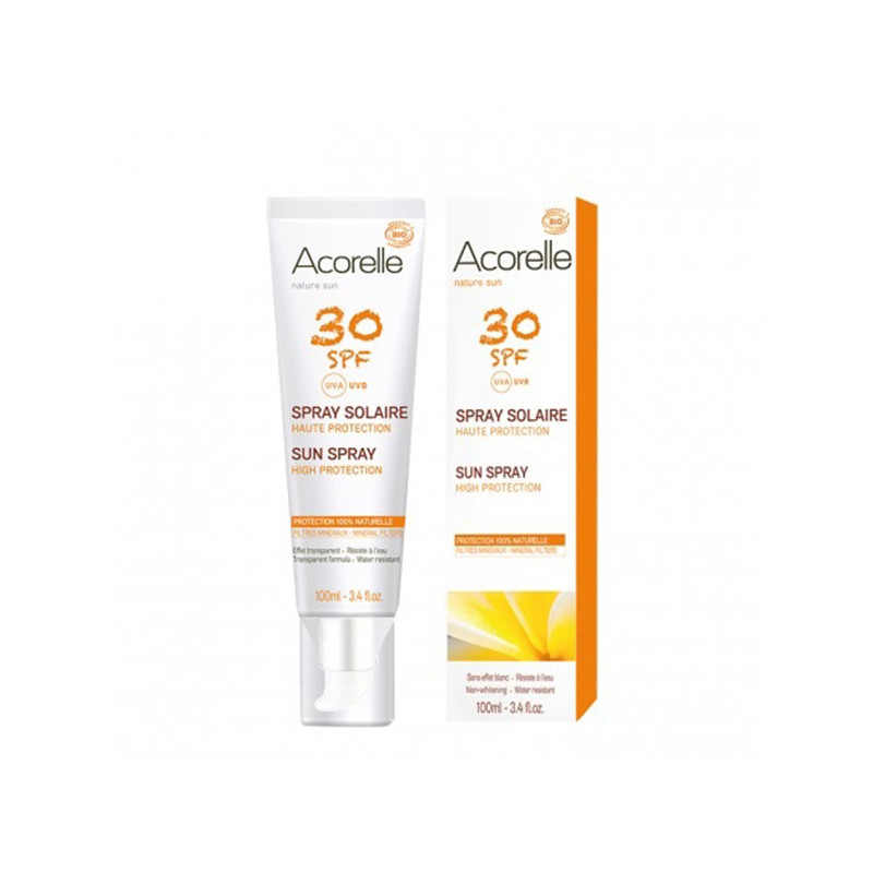 SPRAY SOLAR CARA Y CUERPO SPF30 BIO 100Ml. ACORELLE