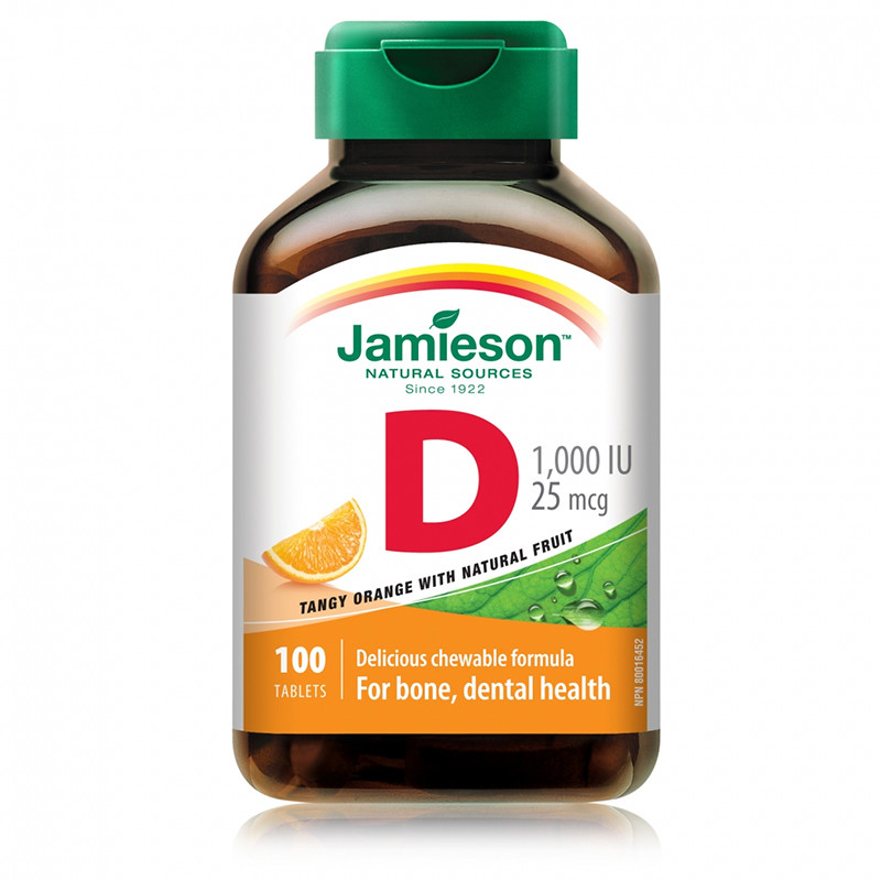 VIT. D MASTICABLE 25Mg. 100 TABLETAS JAMIESON