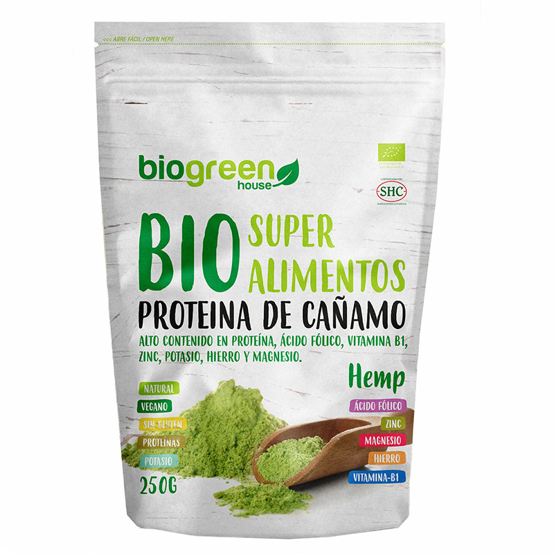 PROTEINA DE CAÑAMO SUPERALIMENTO BIO 250Gr. BIOGREEN