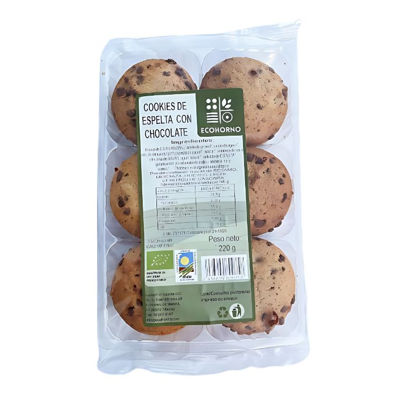 COOKIES DE ESPELTA CON CHOCOLATE 220Gr ECOHORNO