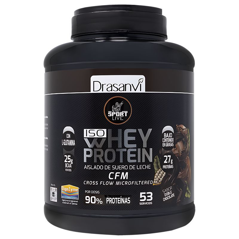 WHEY PROTEIN AISLADO DOBLE CHOCOLATE 1,6KG DRASANVI SPORT LIVE