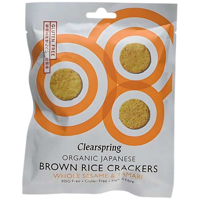 CRACKERS DE ARROZ INTEGRAL CON SÉSAMO BIO 40G CLEARSPRING