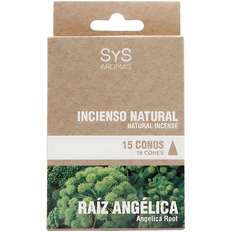 INCIENSO NATURAL DE RAÍZ ANGÉLICA 15 CONOS SYS