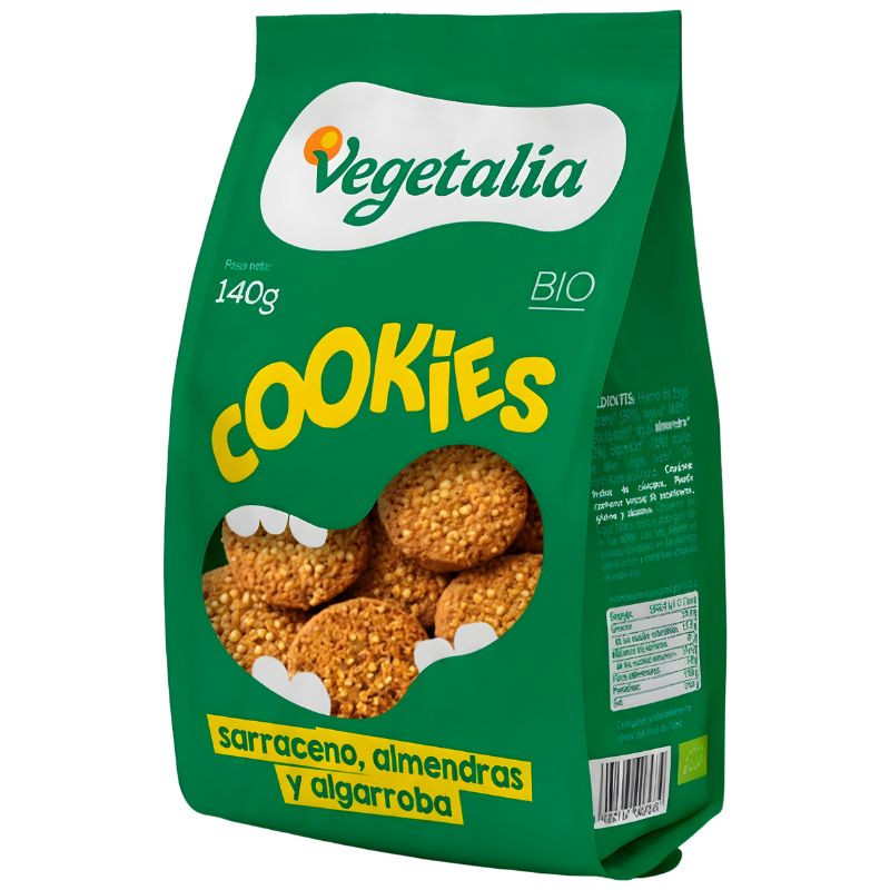COOKIES SARRACENO, ALMENDRAS Y ALGARROBA BIO 140G VEGETALIA