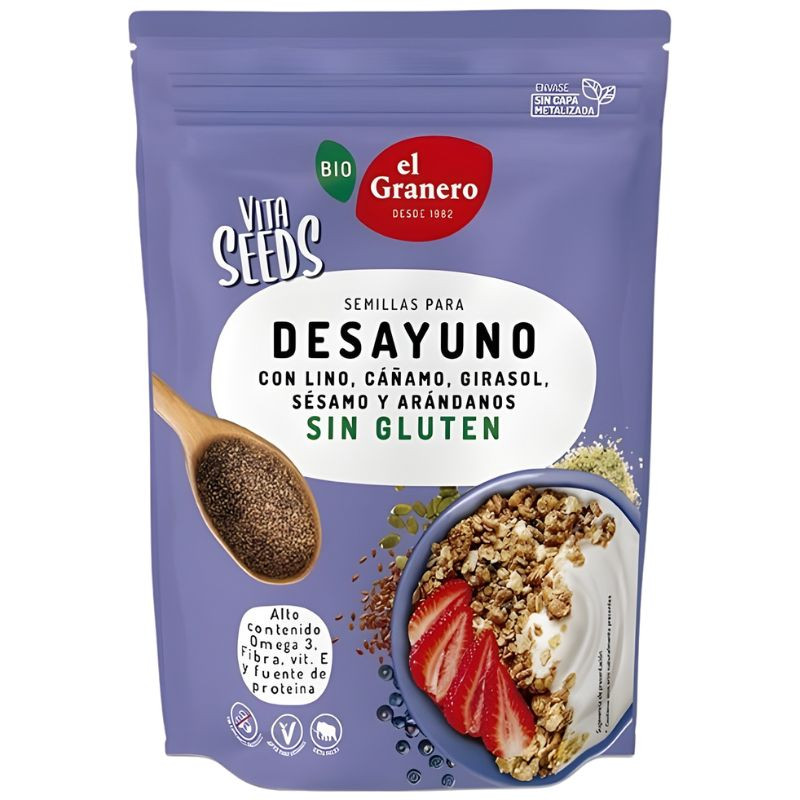 VITASEEDS DESAYUNO 5 SEMILLAS Y ARANDANO BIO 300Gr EL GRANERO