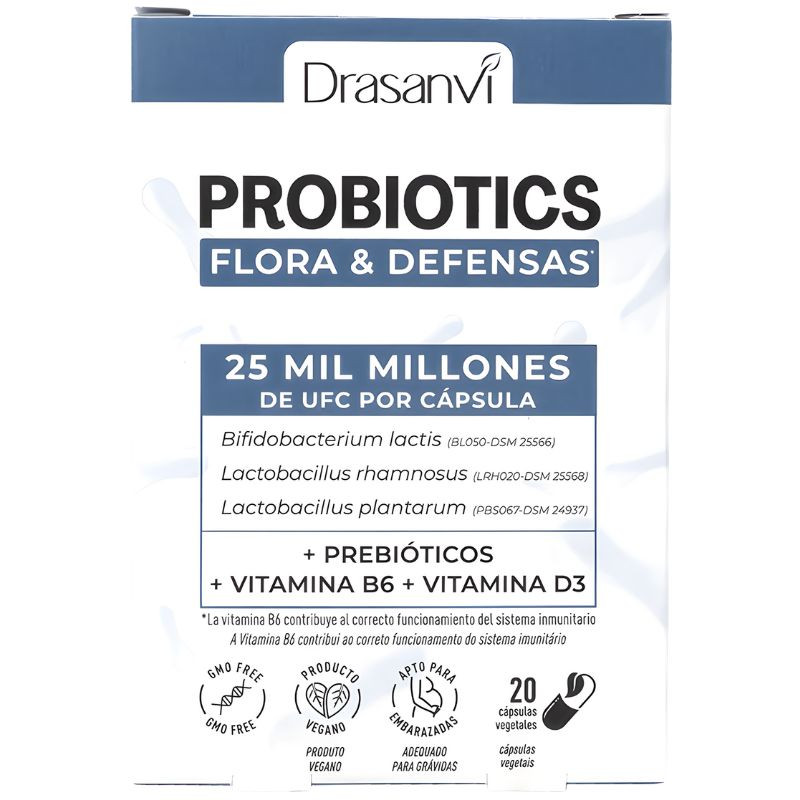PROBIOTICS FLORA Y DEFENSAS 20 CÁPSULAS DRASANVI
