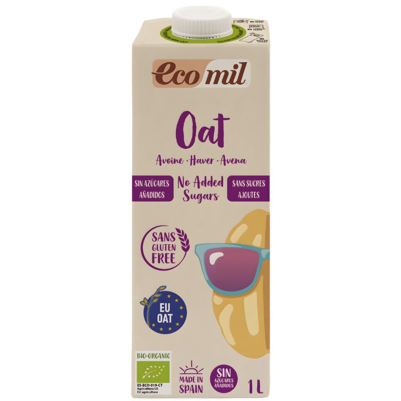 BEBIDA DE AVENA SIN AZÚCARES AÑADIDOS Y SIN GLUTEN BIO 1L ECOMIL