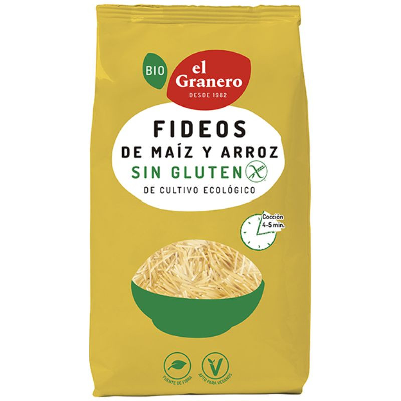 FIDEOS DE MAÍZ Y ARROZ SIN GLUTEN BIO 500G GRANERO