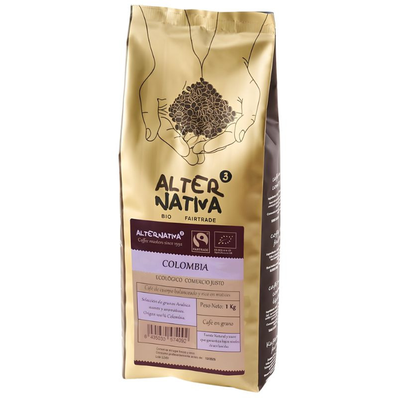 CAFÉ DE COLOMBIA EN GRANO BIO 1KG ALTERNATIVA 3