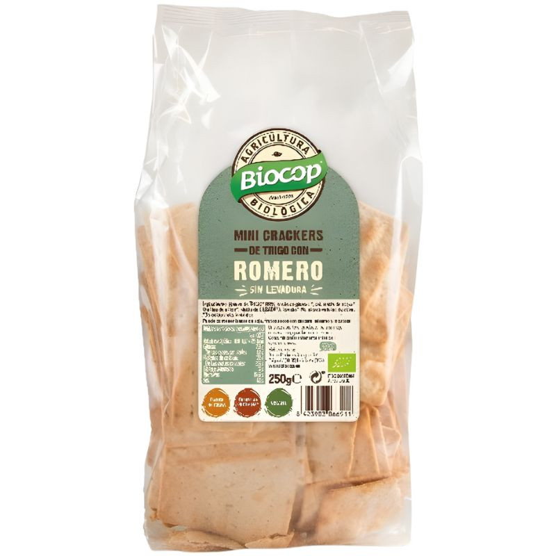 MINI CRACKERS DE TRIGO CON ROMERO 250G BIOCOP