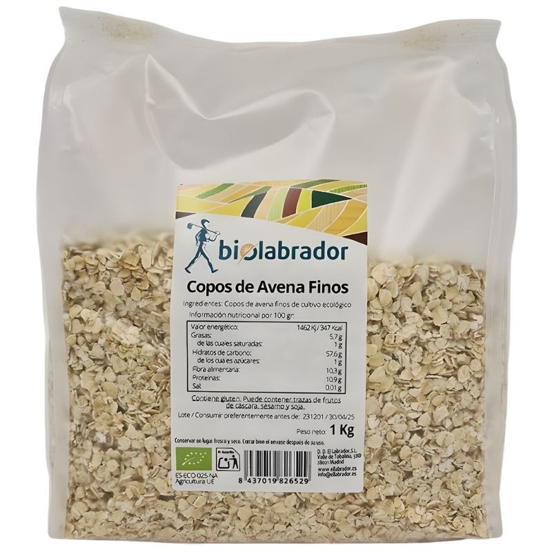 COPOS DE AVENA FINOS 1KG BIOLABRADOR