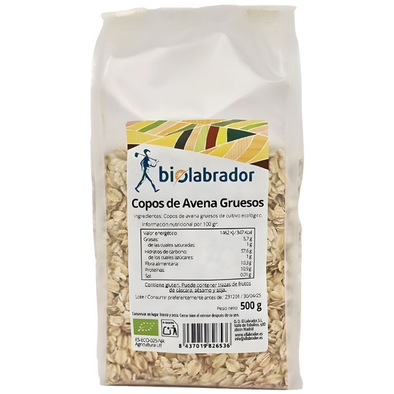 COPOS DE AVENA GRUESOS 500G BIOLABRADOR