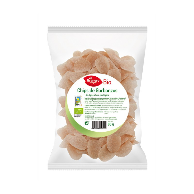 CHIPS DE GARBANZOS BIO 80Gr. GRANERO