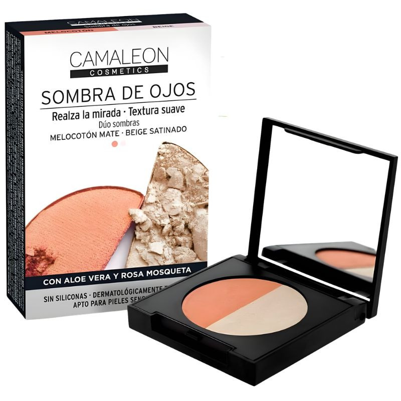 SOMBRA DE OJOS MELOCOTÓN Y BEIGE CAMALEON
