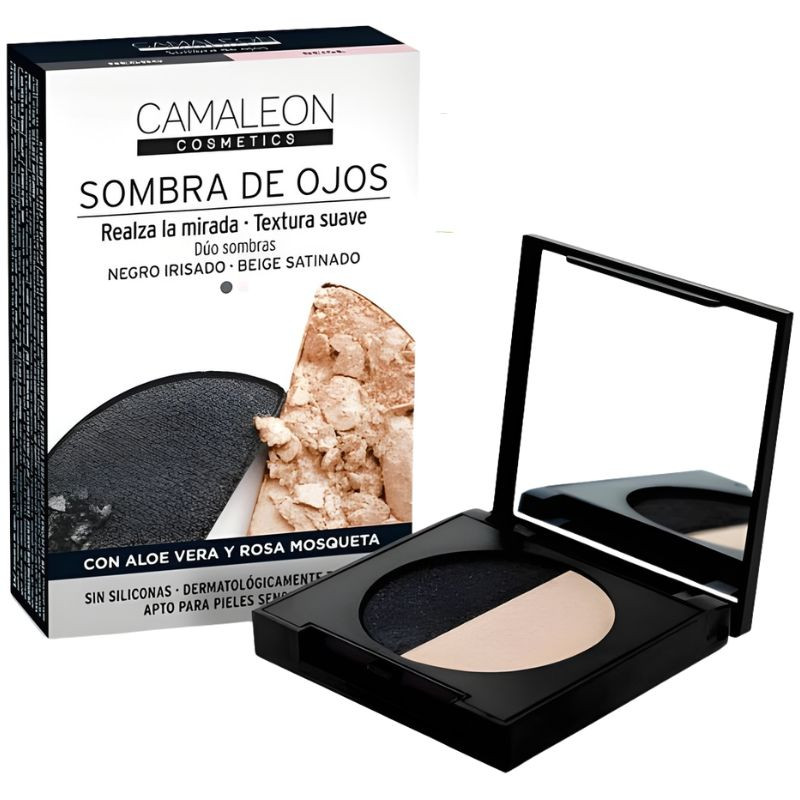 SOMBRA DE OJOS NEGRO Y BEIGE CAMALEON