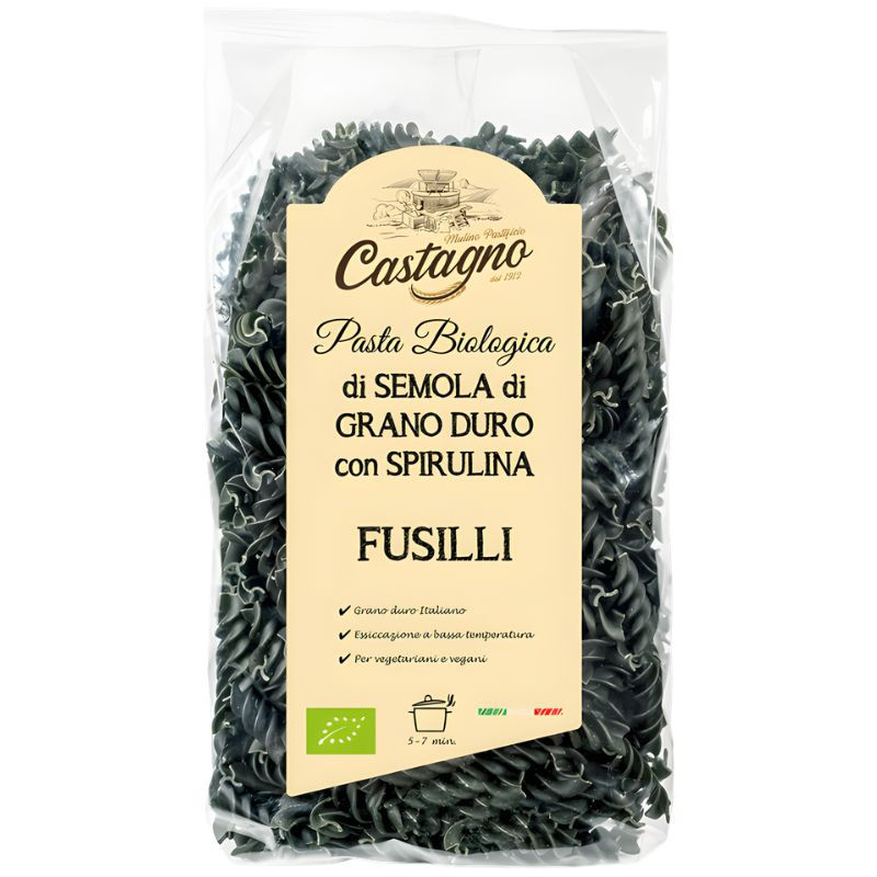 ESPIRALES DE TRIGO CON ESPIRULINA 500G CASTAGNO