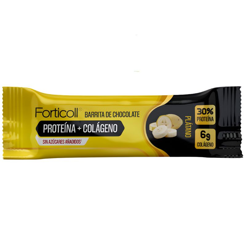 BARRITA DE CHOCOLATE PROTEÍNA+COLÁGENO PLÁTANO 50G FORTICOLL