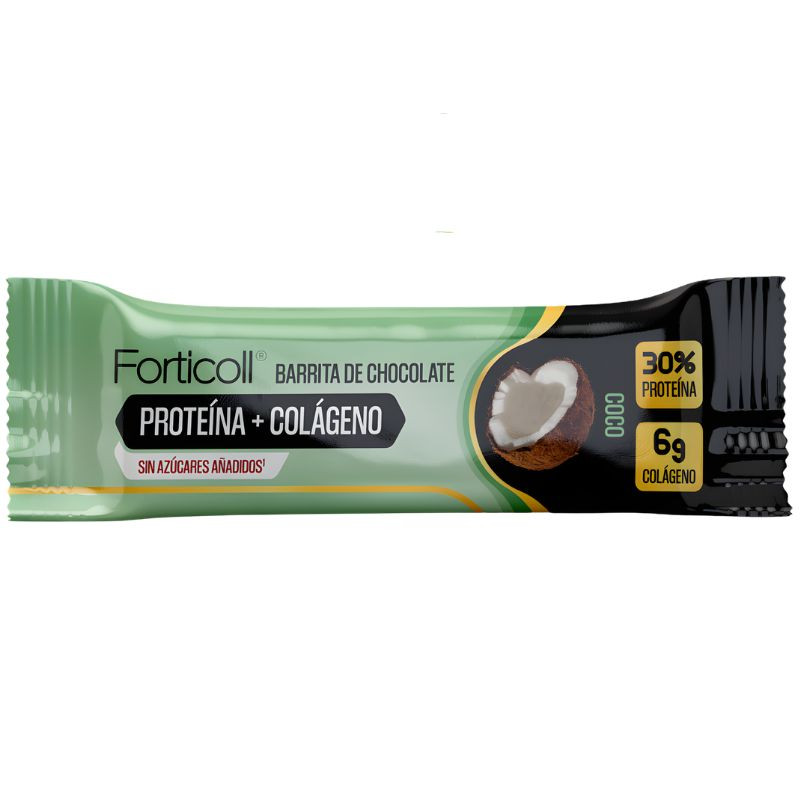 BARRITA DE CHOCOLATE PROTEÍNA+COLÁGENO COCO 50G FORTICOLL