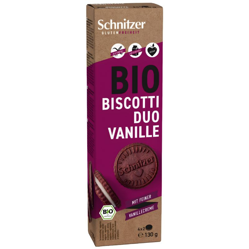 GALLETAS RELLENAS DÚO VAINILLA SIN GLUTEN 130G SCHNITZER