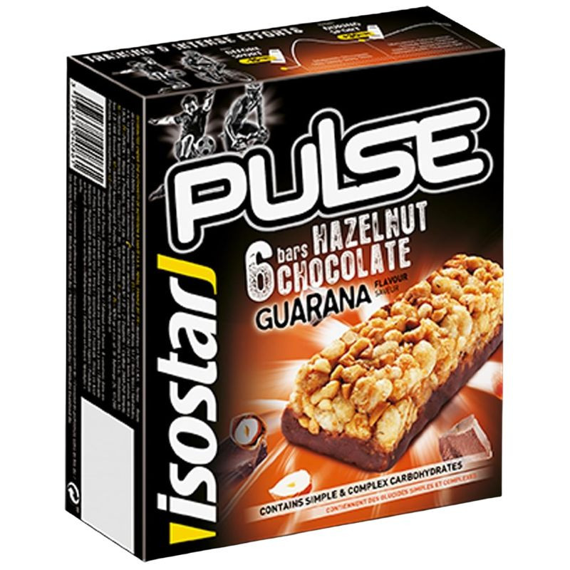 BARRITAS PULSE CHOCO AVELLANA SABOR GUARANÁ 6 UNIDADES ISOSTAR