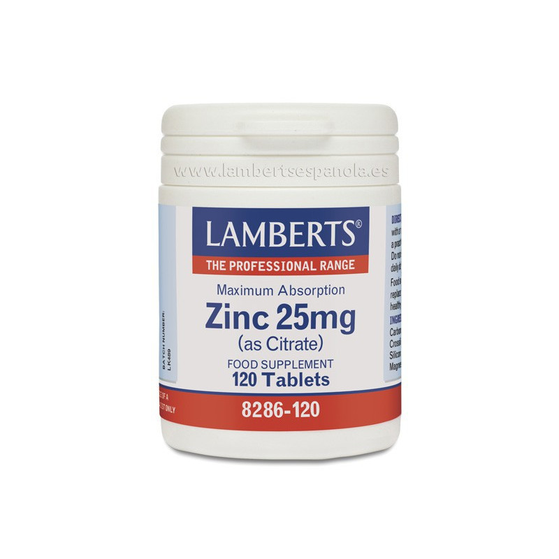 ZINC 25Mg. 120 TABLETAS LAMBERTS