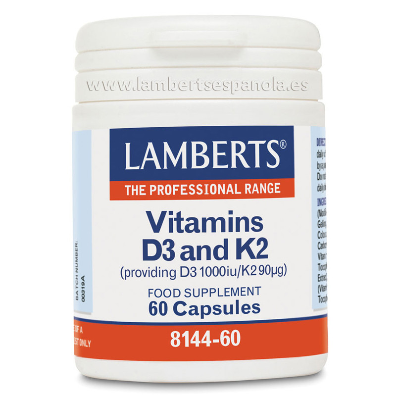 VITAMINA D3 1000UI y K2 90µg. 60 CAPSULAS LAMBERTS