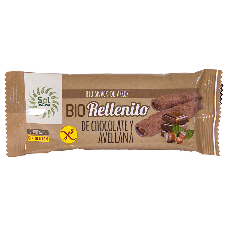 RELLENITO DE CHOCO Y AVELLANAS BIO S/G 24x25Gr. SOL NATURAL