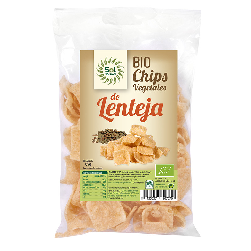 CHIPS DE LENTEJA BIO 65Gr. SOL NATURAL