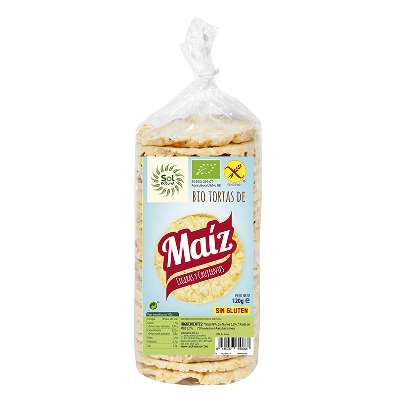 TORTAS DE MAIZ BIO S/G 120Gr. SOL NATURAL