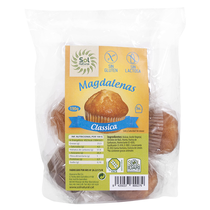 MAGDALENAS CLASICAS 5Uds. 190Gr. SOL NATURAL