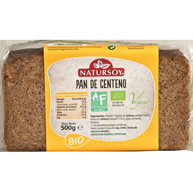 PAN DE CENTENO 500Gr. NATURSOY