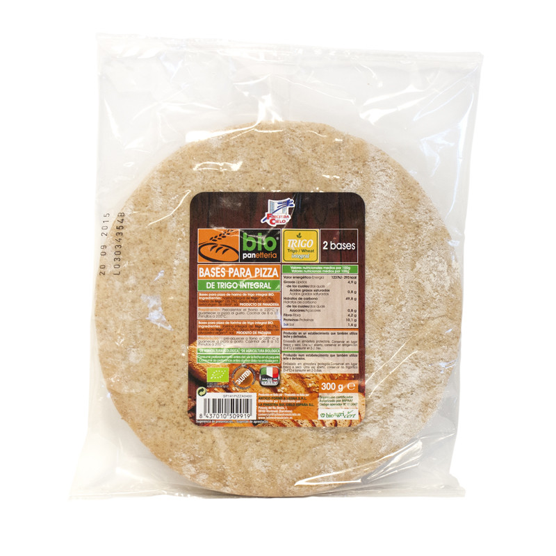 BASE PIZZA INTEGRAL DE TRIGO BIO 300Gr. FINESTRA (2 BASES)