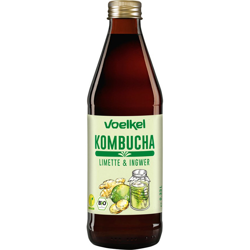 KOMBUCHA LIMA Y JENGIBRE 330Ml. VOELKEL