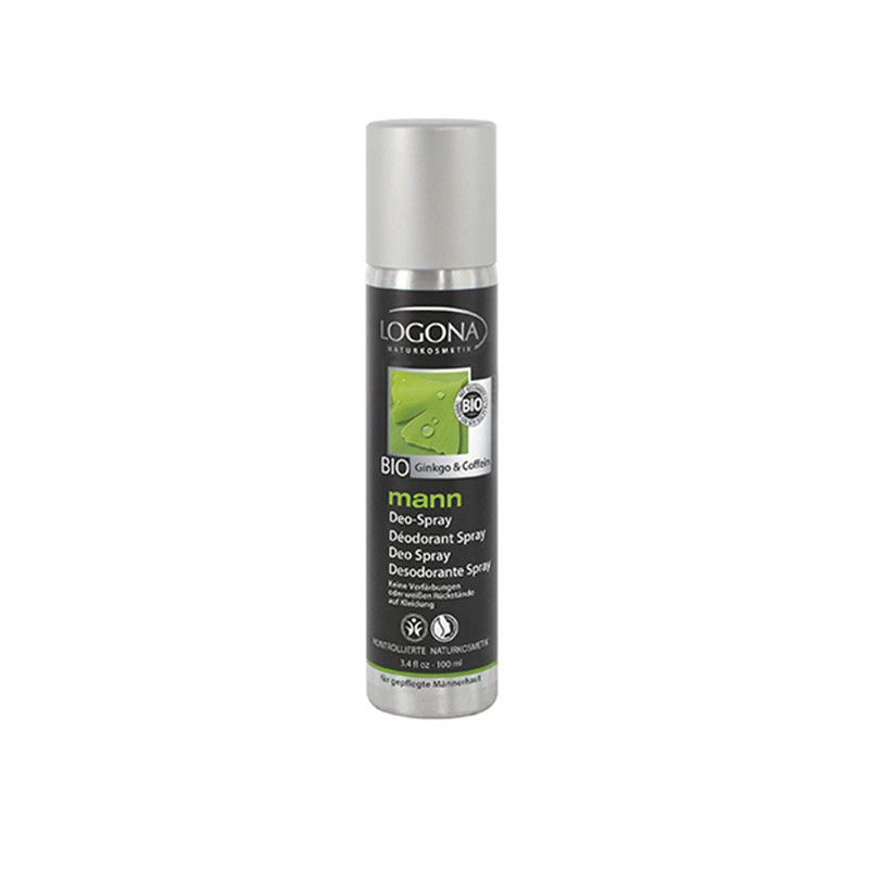 DESODORANTE SPRAY MANN GINKGO & CAFEINA BIO 100Ml. LOGONA