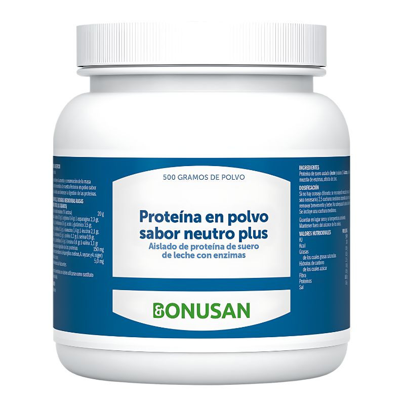 PROTEÍNA EN POLVO SABOR NEUTRO PLUS 500 GR BONUSAN