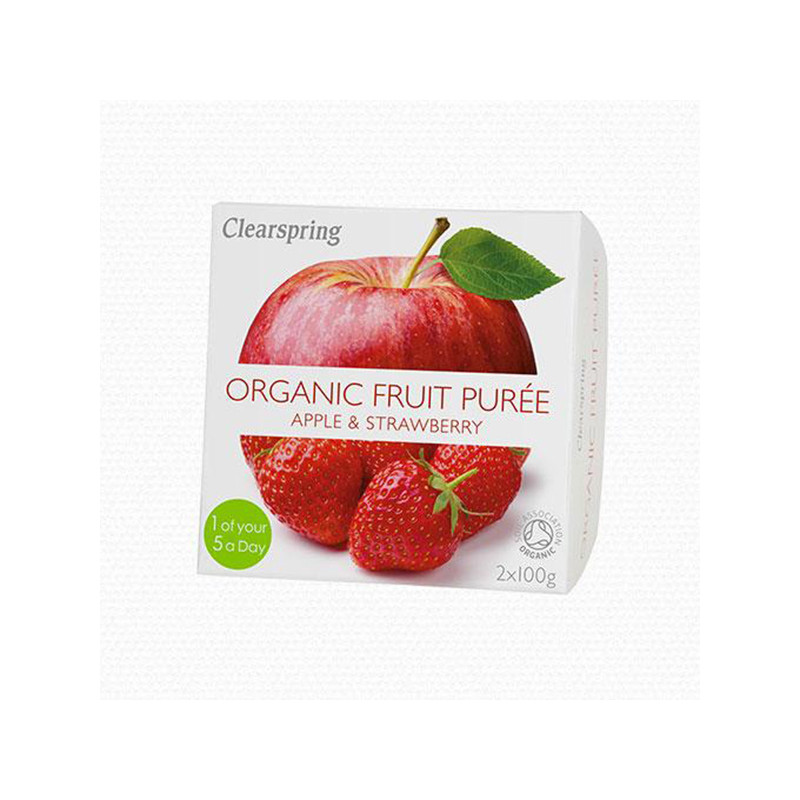 PURE DE MANZANA Y FRESA 2X100Gr. CLEARSPRING