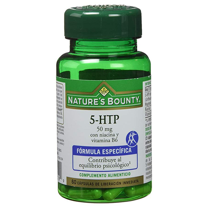 5HTP 50Mg. CON NIACINA Y VITAMINA B6 60 CAPSULAS NATURES BOUNTY