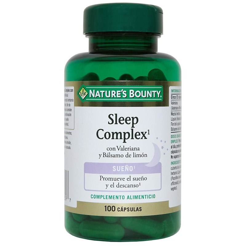 SLEEP COMPLEX CON VALERIANA Y BALSAMO DE LIMON 100 CAPSULAS NATURES BOUNTY